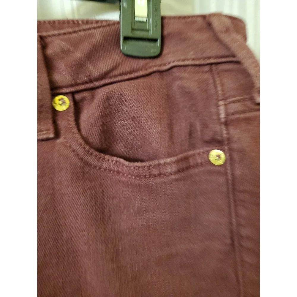 True Religion Jeans Womens 28 Maroon‎ Halle Mid Rise Super Skinny